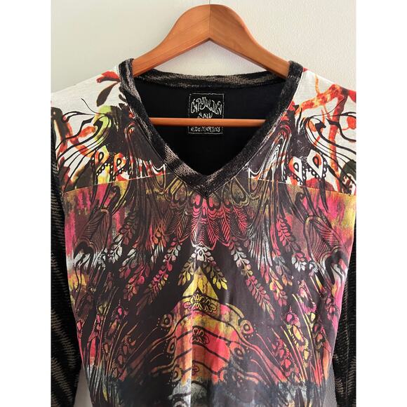 Cap Juluca A New Story Aldo Martins Knit Top Funky Artsy Abstract Size 12 JL - Picture 6 of 9